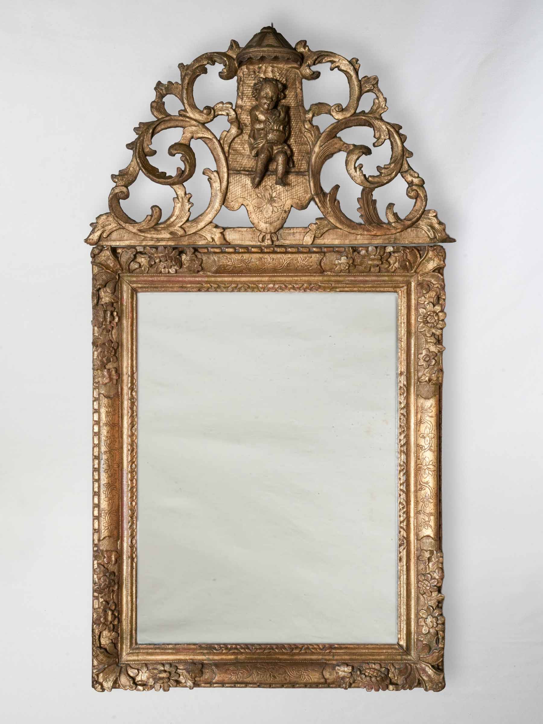 Antique giltwood ornate mirror