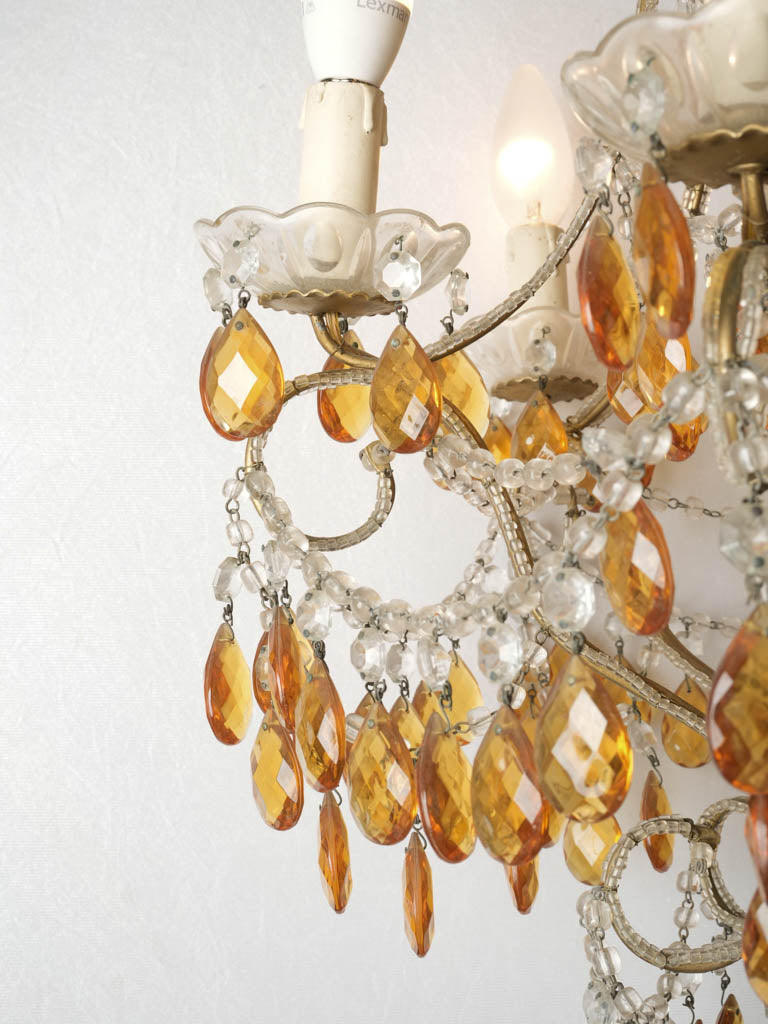 Mid-century Feminine Glass Chandelier
