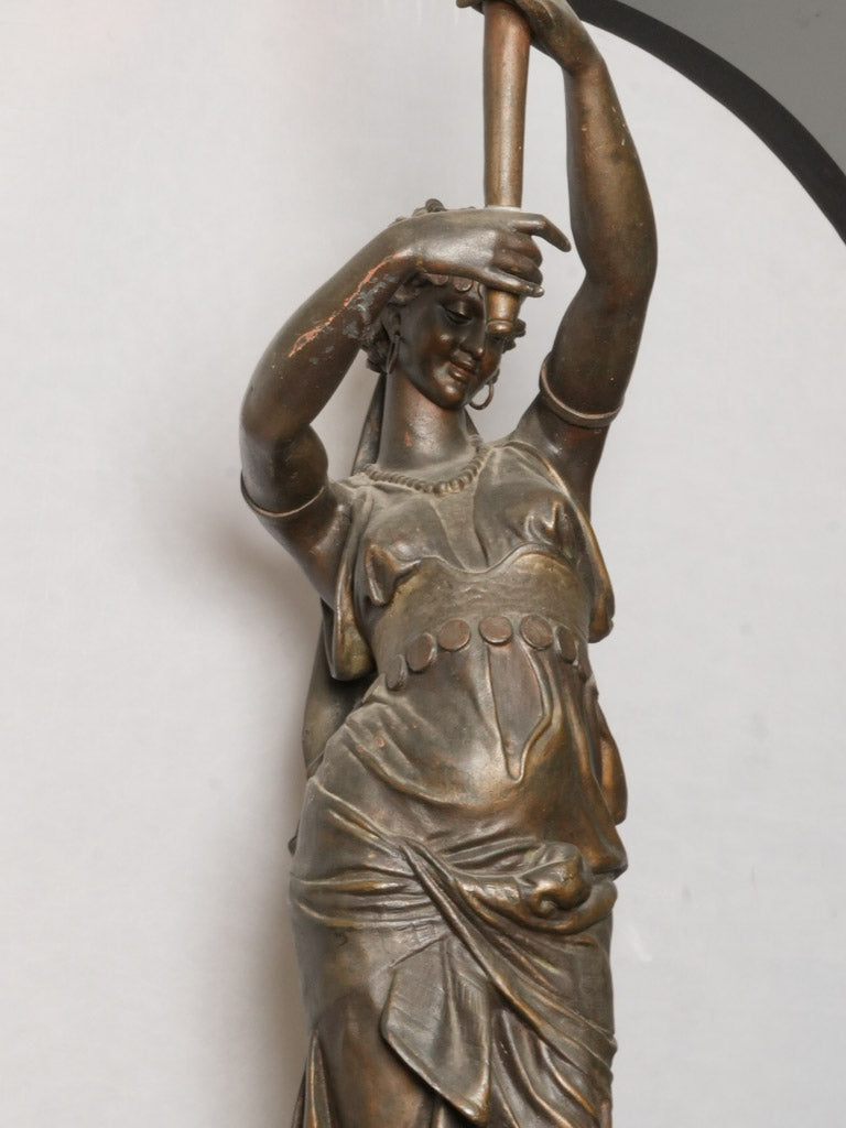 Scalloped girdle cast-iron floor lamp