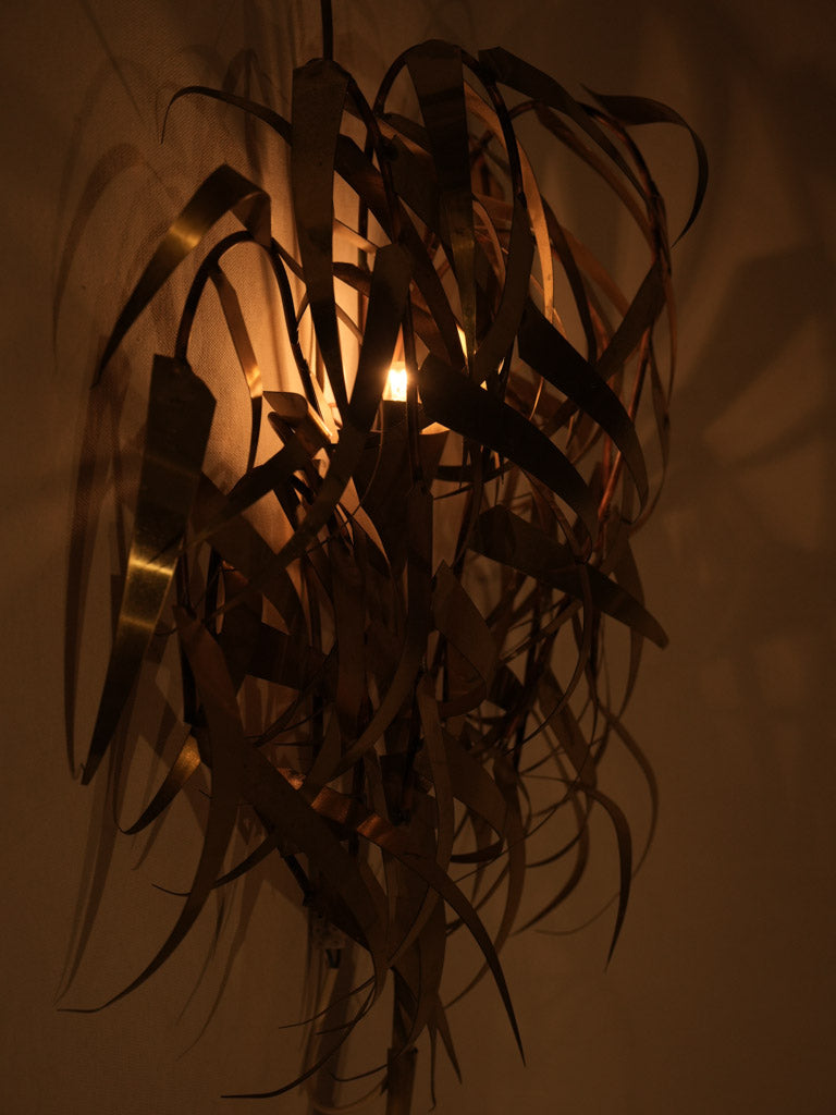 Exceptional 1970s palm tree sconce