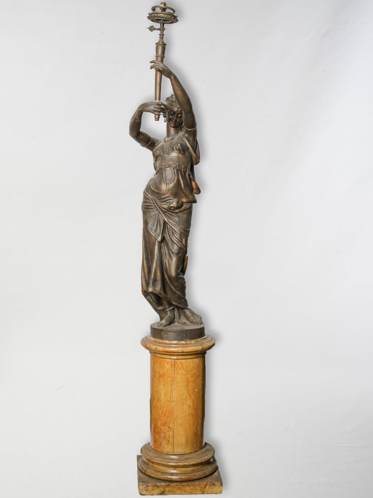 Late 19th Century French Cast-Iron Orientalist Figural Floor Lamp - 78¾" x 13¾"
