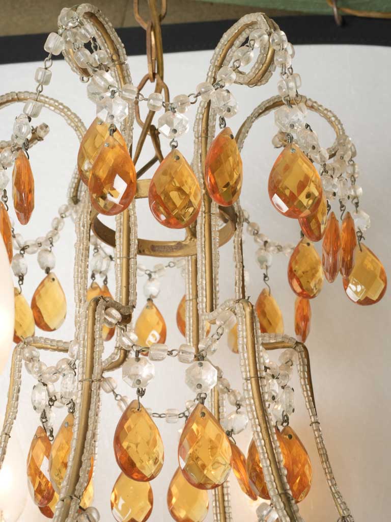 Exquisite Amber Glass Drop Pendant