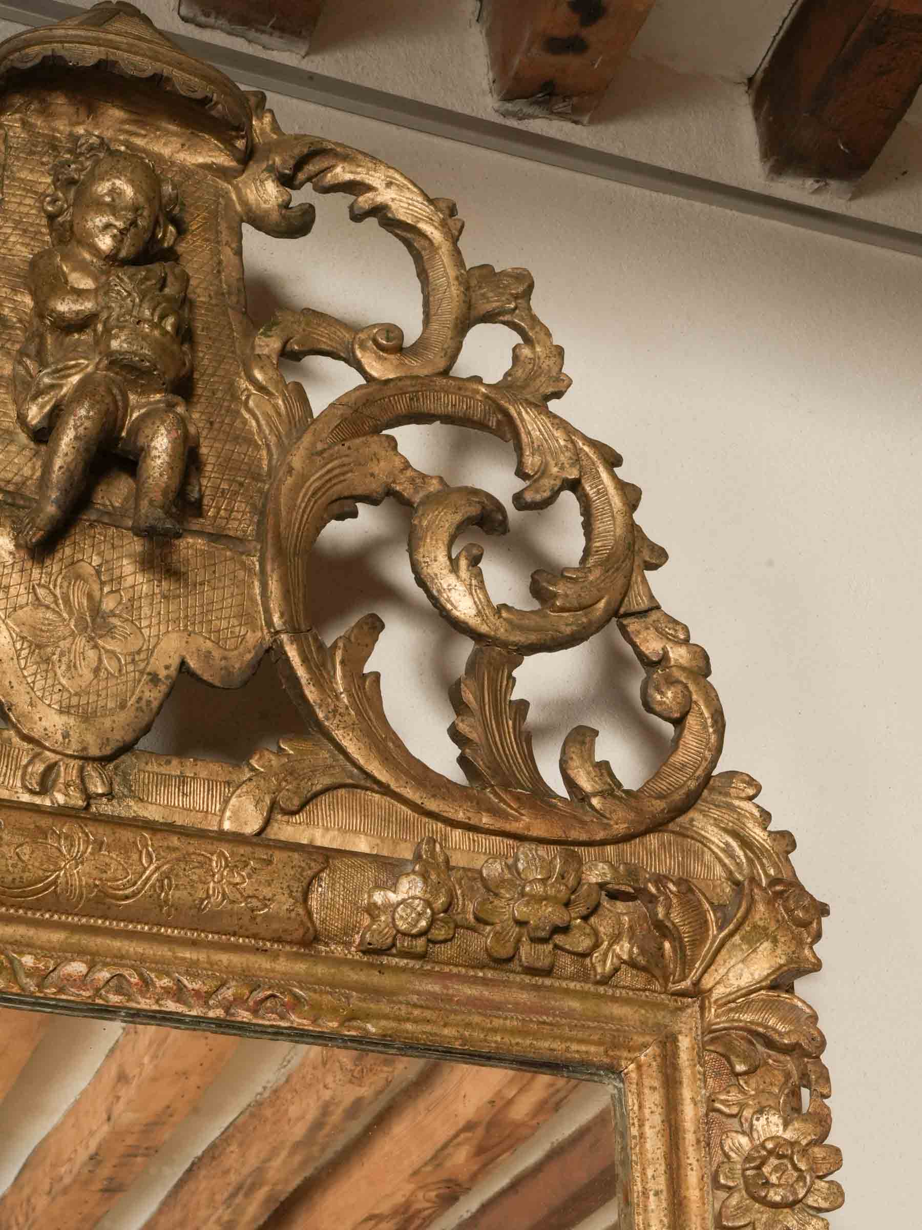 Golden embellished wall mirror