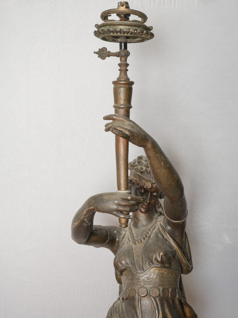 Late 19th Century French Cast-Iron Orientalist Figural Floor Lamp - 78¾" x 13¾"