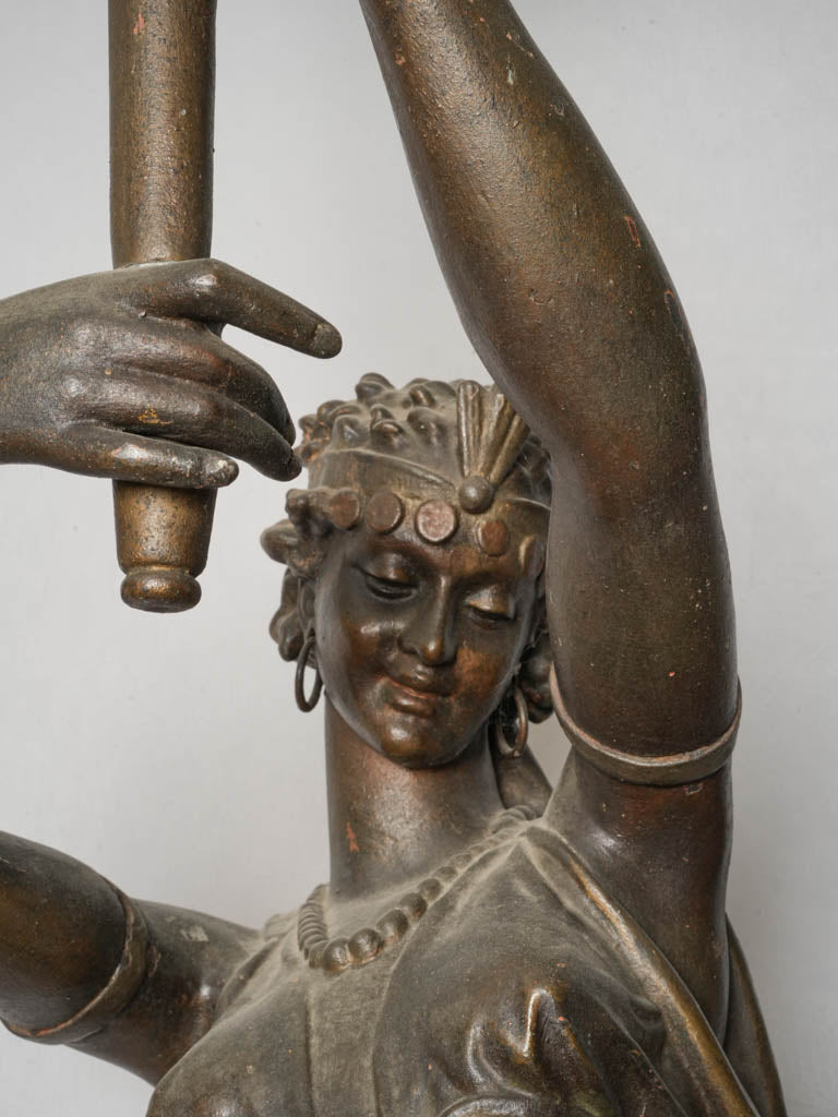 Late 19th Century French Cast-Iron Orientalist Figural Floor Lamp - 78¾" x 13¾"