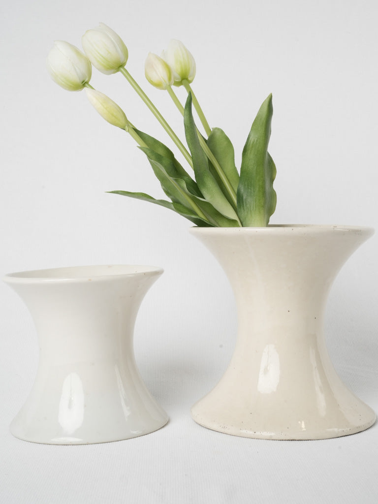 Vintage spindle earthenware vases