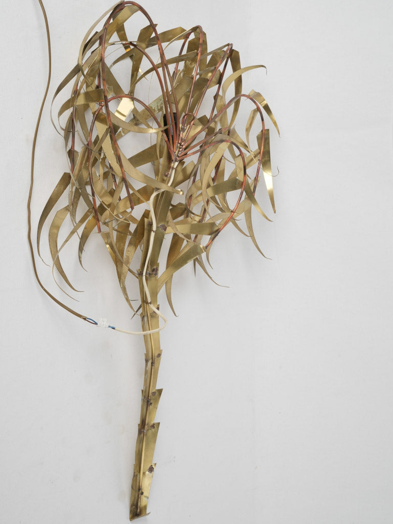 Unique brass palm tree sconce