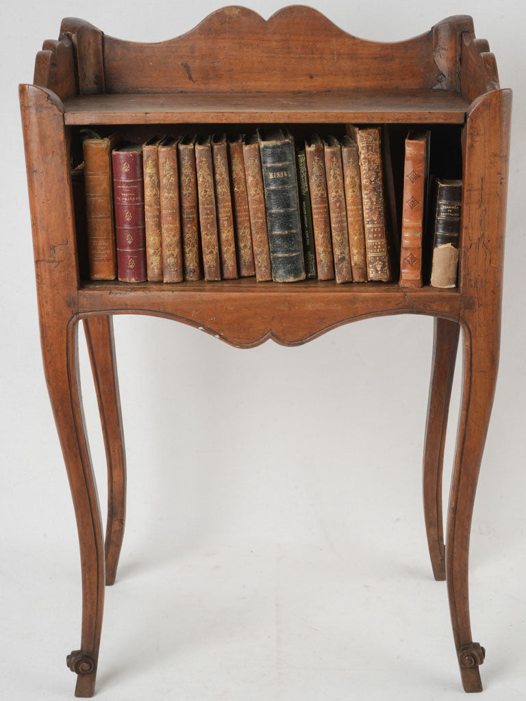 Antique French walnut bedside table