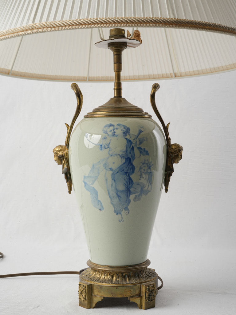 Vintage charming faience lamp  