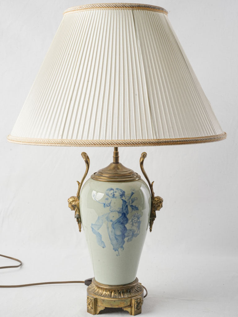 19th-century faience table lamp