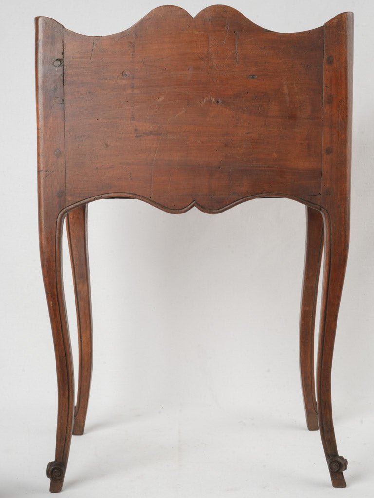 Chic walnut nightstand with shelf