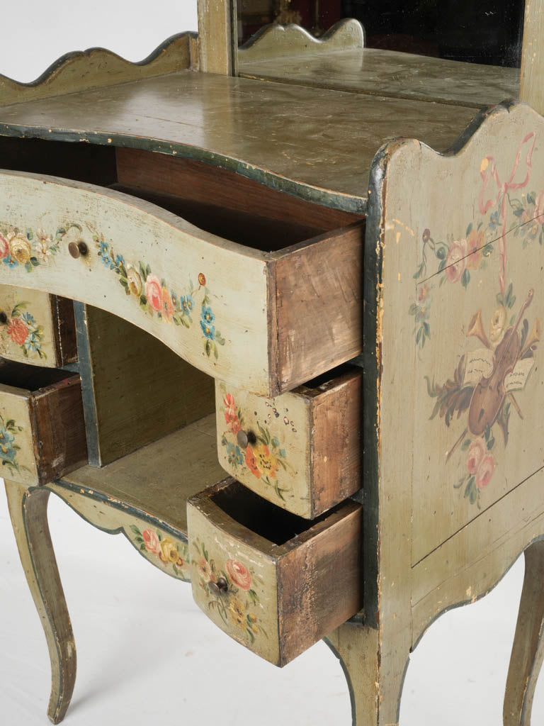Romantic floral motif nightstand