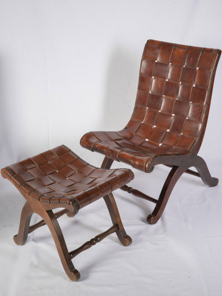 Mid-century oak slipper lounge chairs