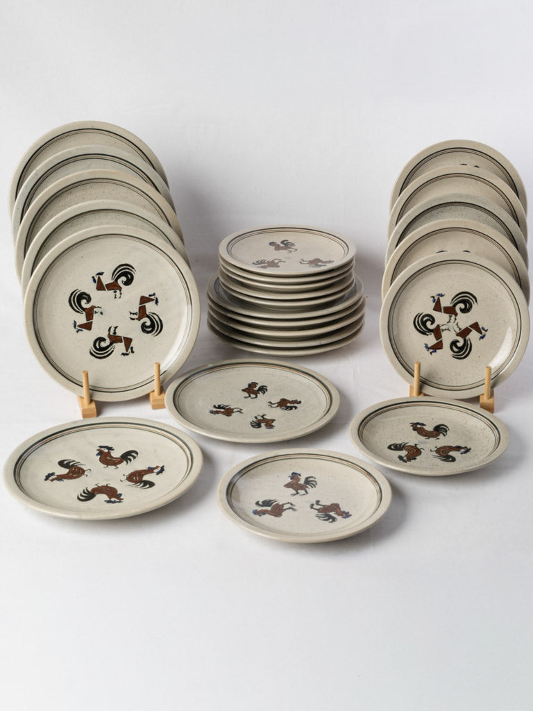 Rustic vintage stoneware dinner plates