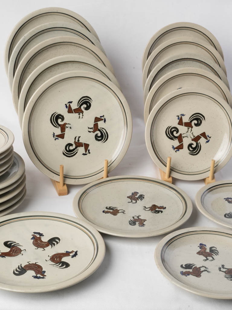 Artisan hand-painted dessert stoneware