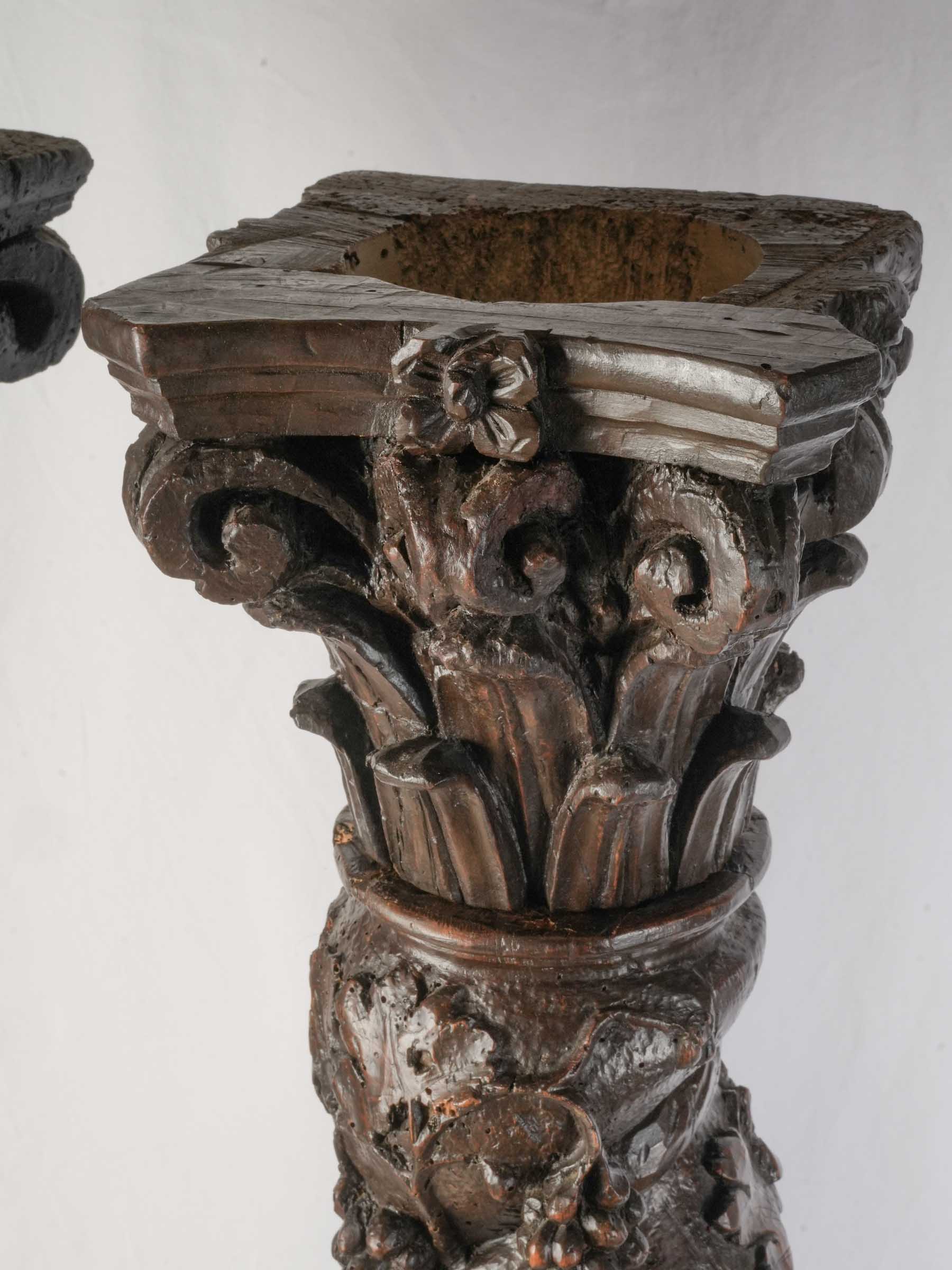 Deeply carved ecclesiastical columns