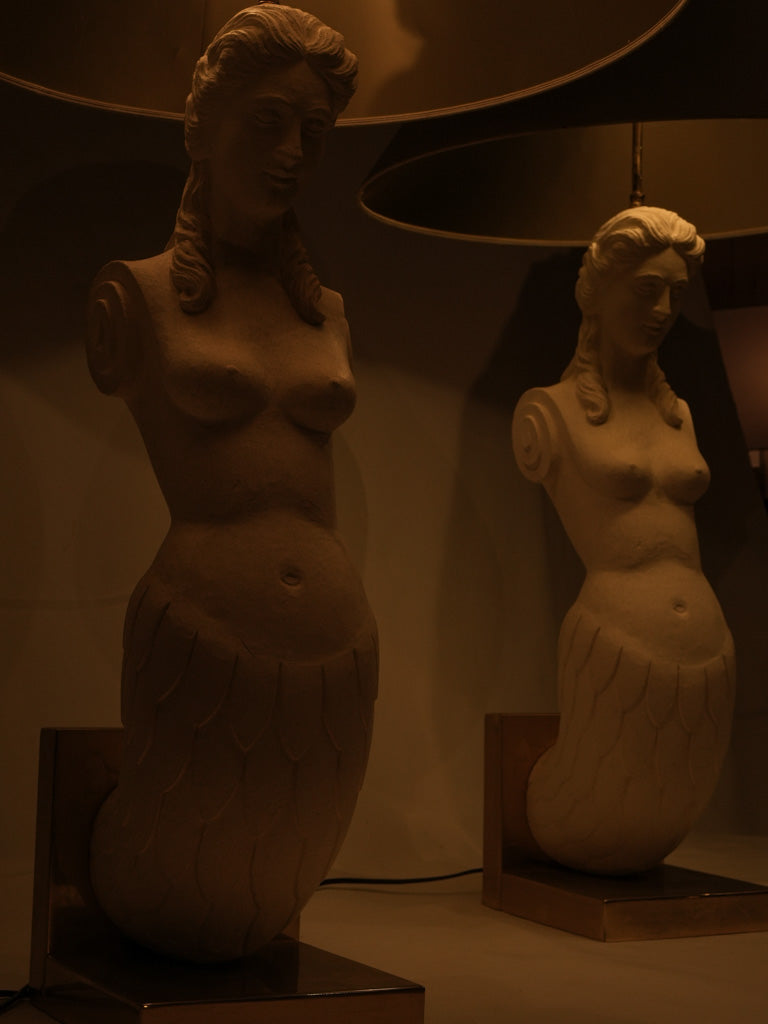 Timeless vintage French reconstituted stone lamps