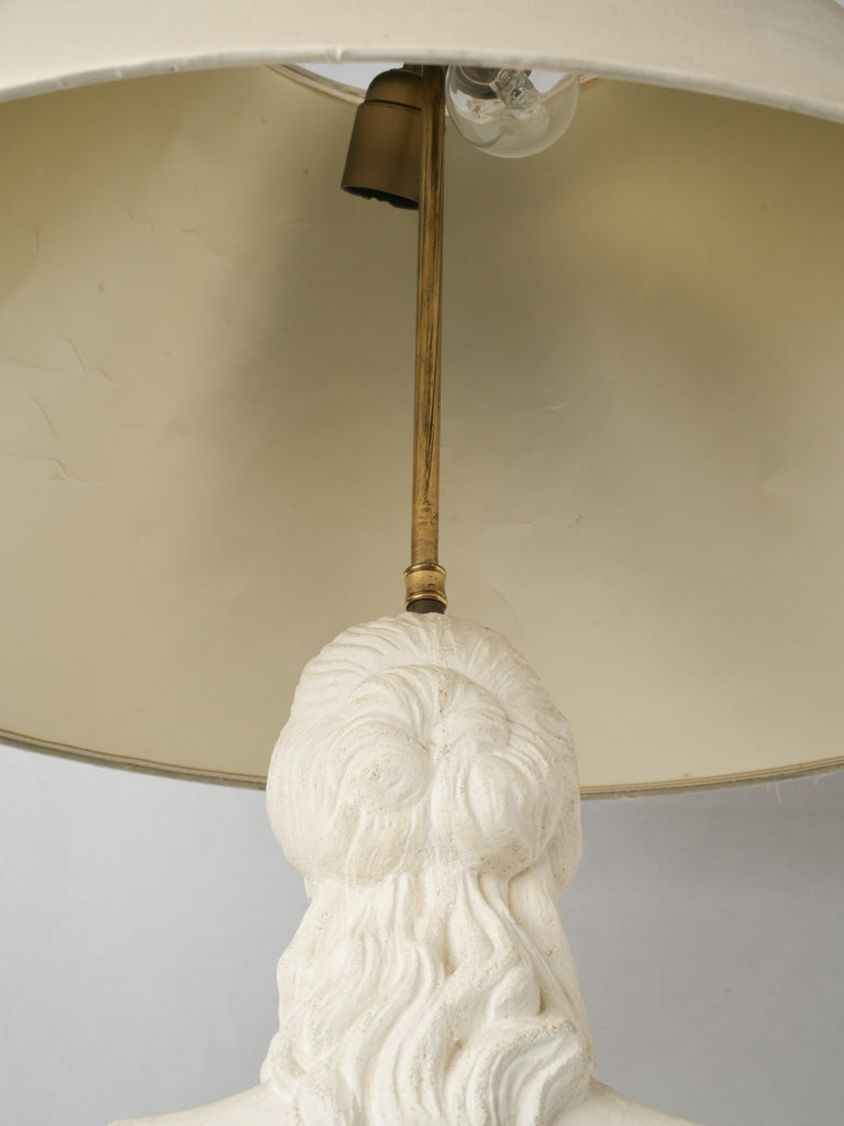 Unique vintage reconstituted stone mermaid lamps