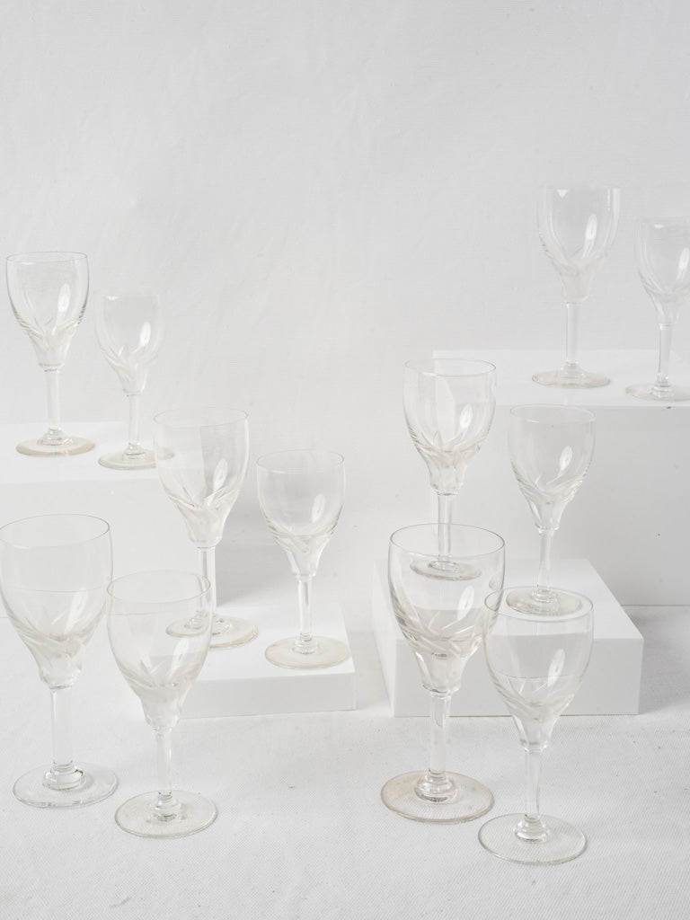 Delicate 1940s-1950s crystal goblets