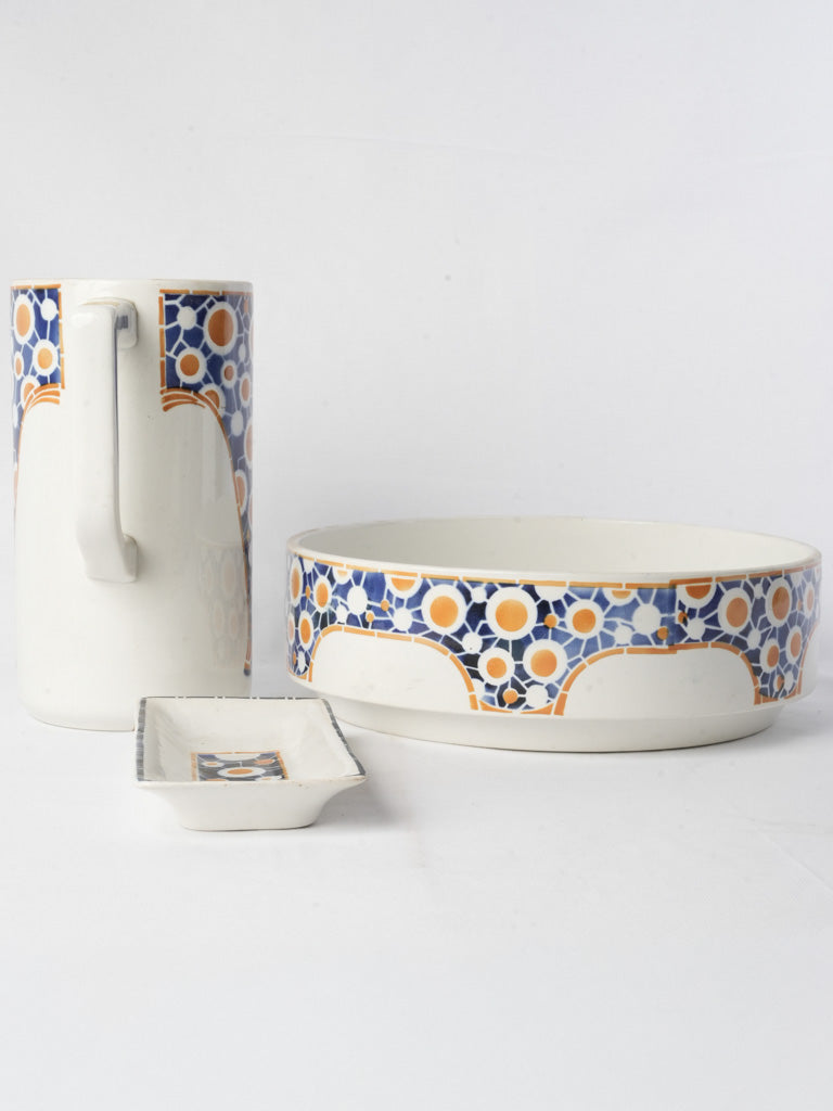 Brightly colored faience pitcher