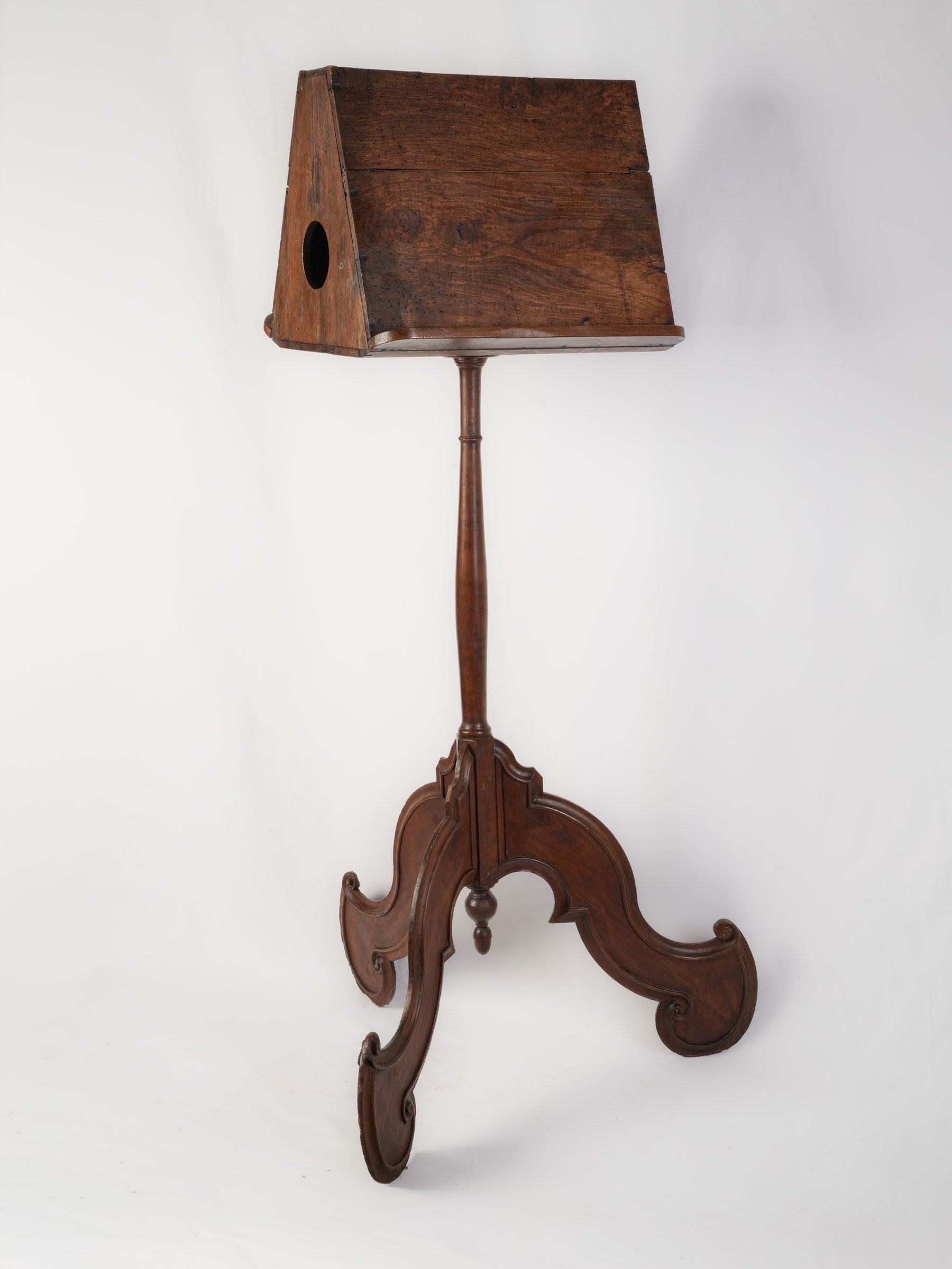 Historic oak walnut slanted lectern