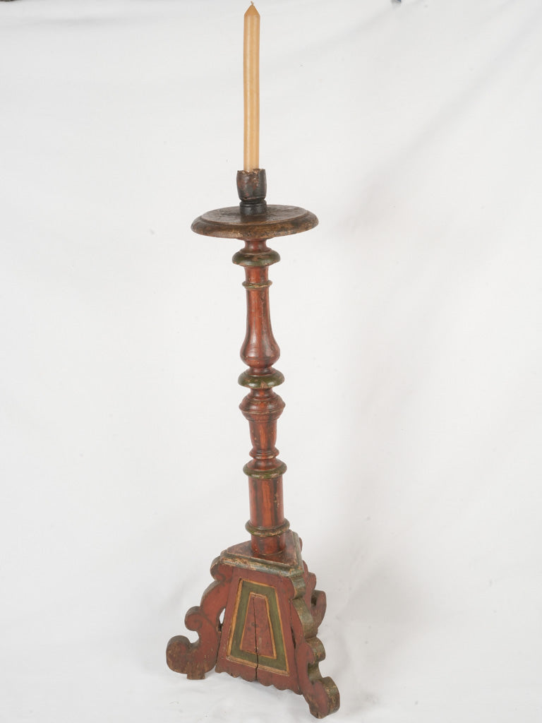 Faux-marble finished pricket candlestick