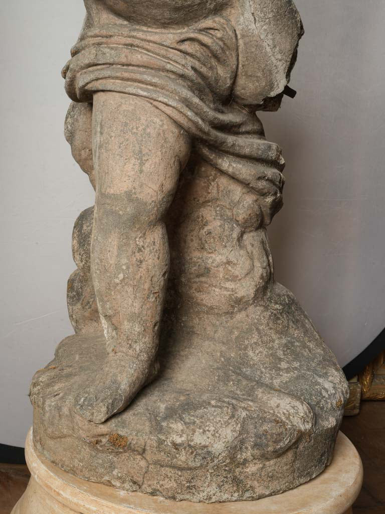 Important French Late 18th Century Rococo Limestone Garden Cupid - 38½"