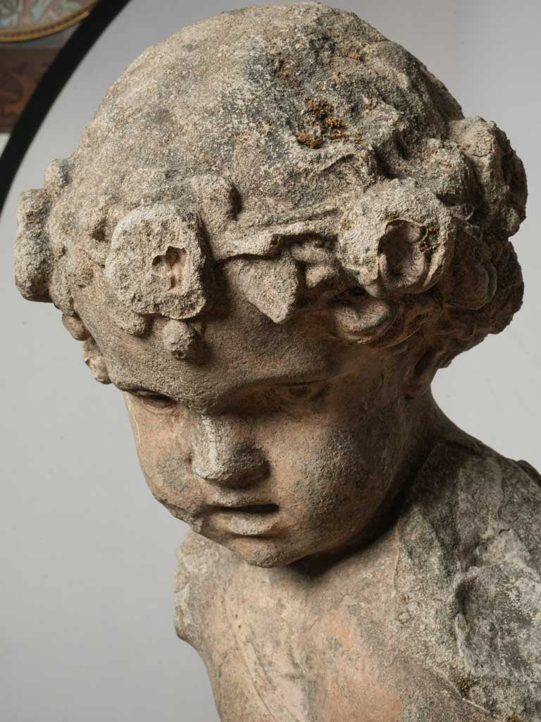 Important French Late 18th Century Rococo Limestone Garden Cupid - 38½"