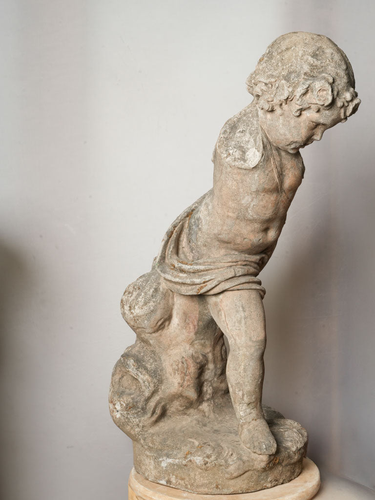 Important French Late 18th Century Rococo Limestone Garden Cupid - 38½"