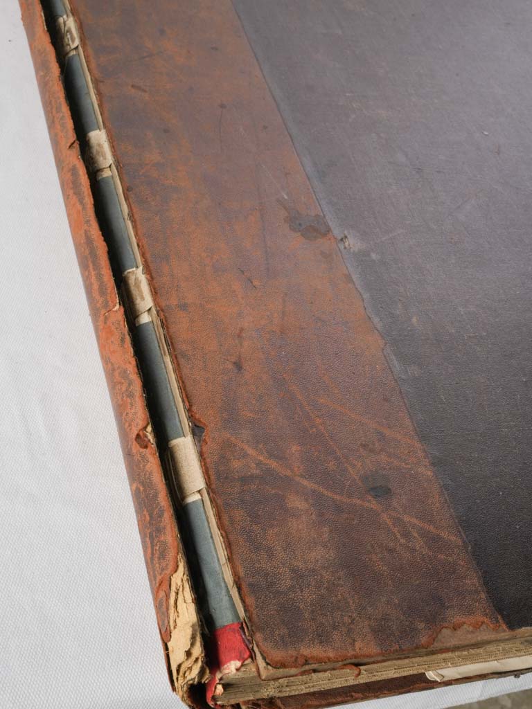 Timeworn brown leather marine folio