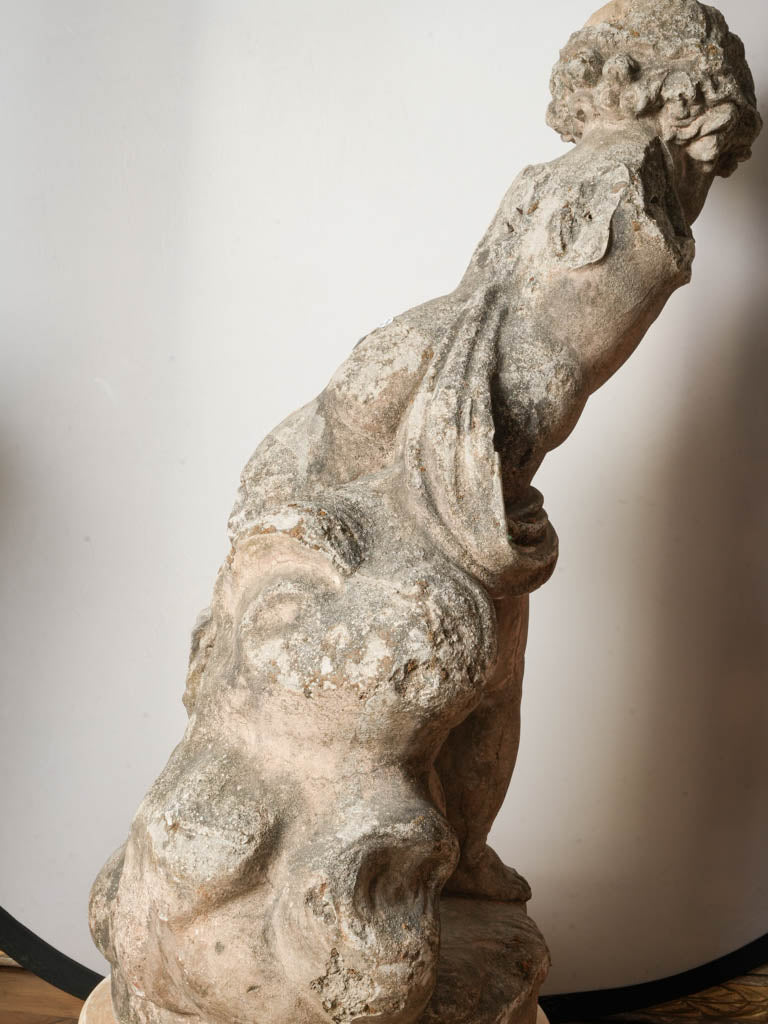 Important French Late 18th Century Rococo Limestone Garden Cupid - 38½"