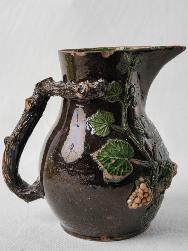 Rustic handcrafted branch-handle jug