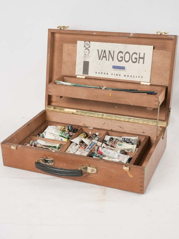 Vintage beechwood artist's paint box