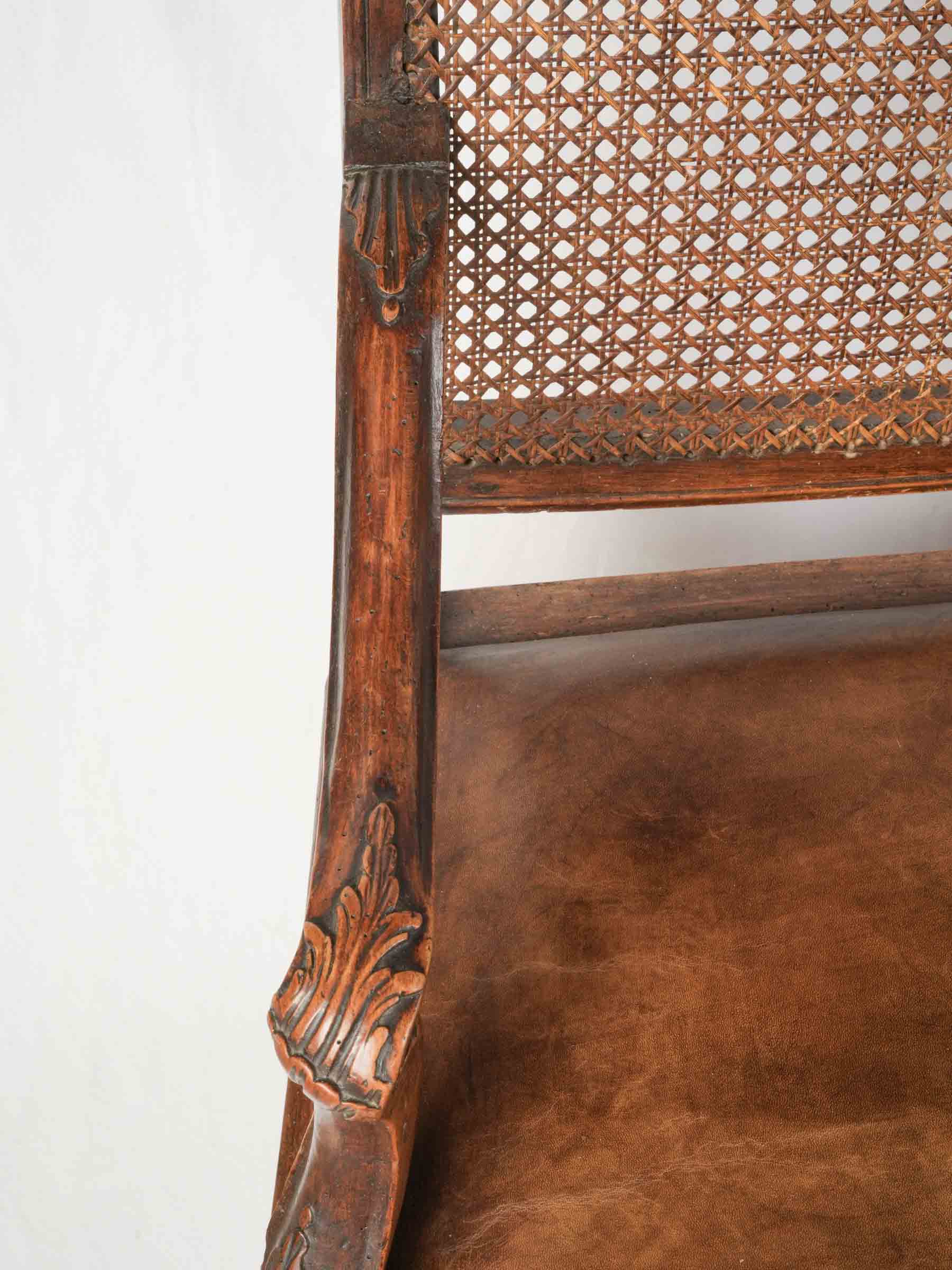 Near Pair of Early 18th Century Régence Caned Armchairs - 37¾" x 25½"