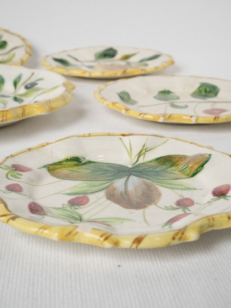 Colorful 1950s scalloped edge plate collection