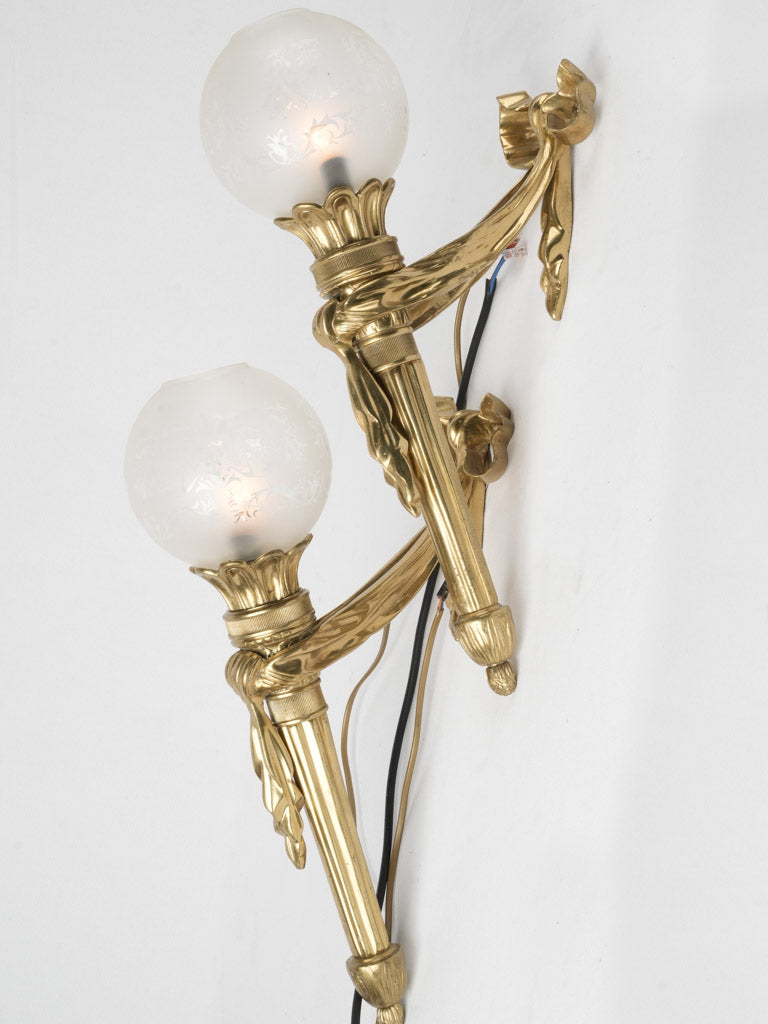 Antique Louis XVI-style gilt wall sconces