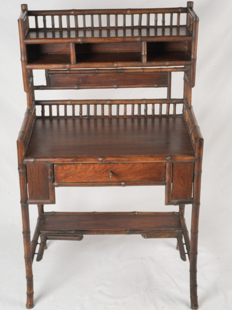 Delicate stained bamboo writing table