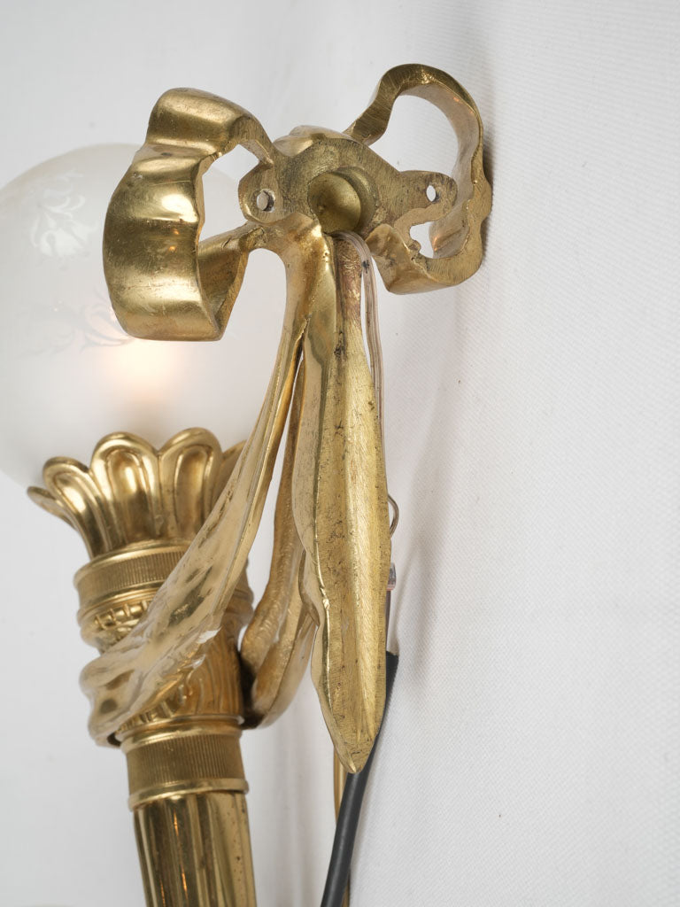 Delicate frosted glass globe wall lights