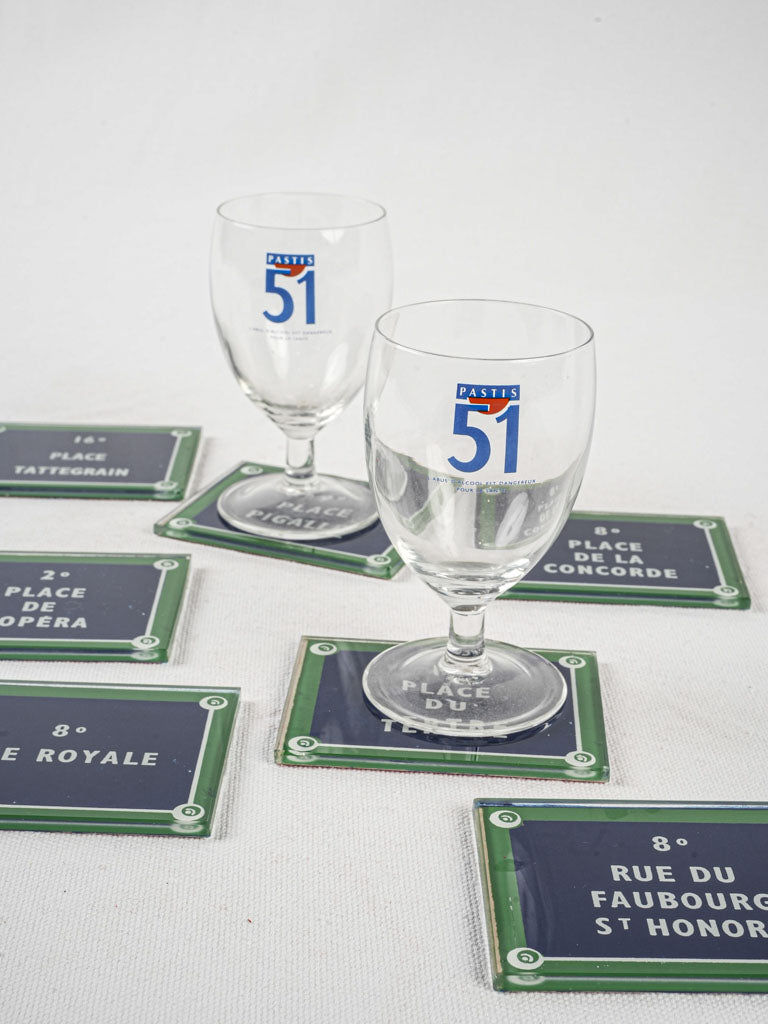 Aged glass coasters - Classic French
