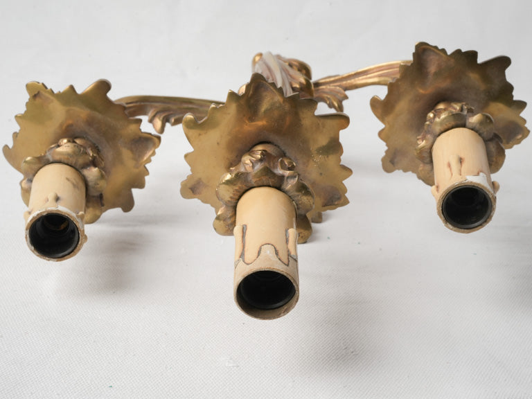 Pair of Antique French Gilt Bronze Wall Sconces – Louis XV Style 22½"