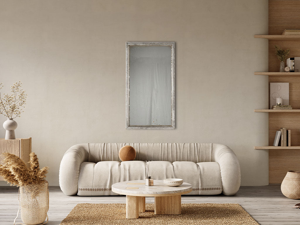 Timeless ribbed mercury glass French mirror