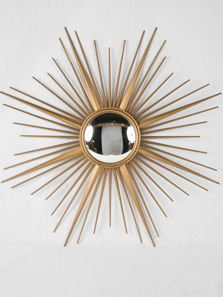 Vintage French brass sunburst mirror