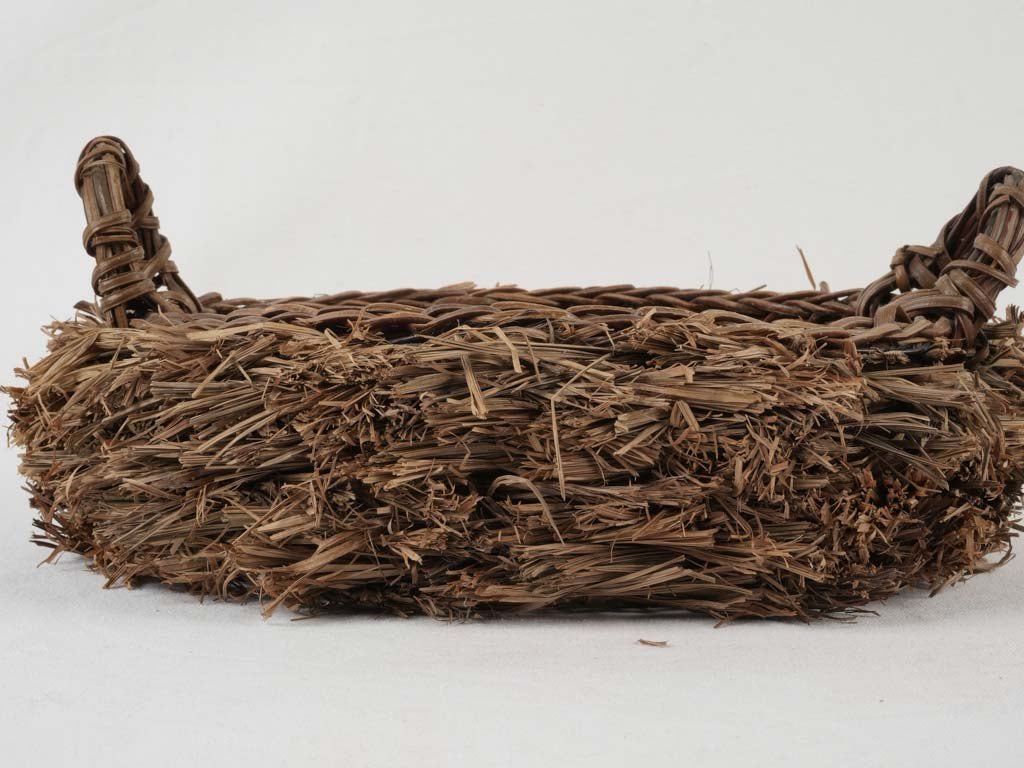 Rustic straw bird nest basket