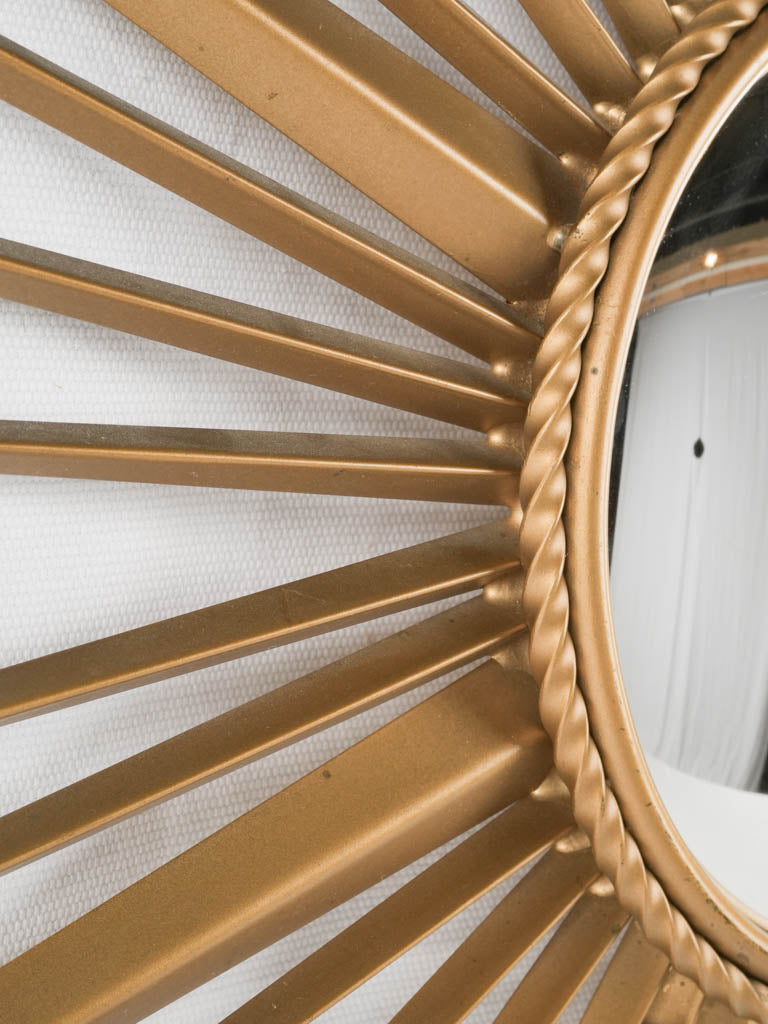 Mid-century convex gold mirror decor