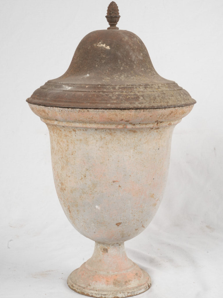 Victorian style aged iron urn