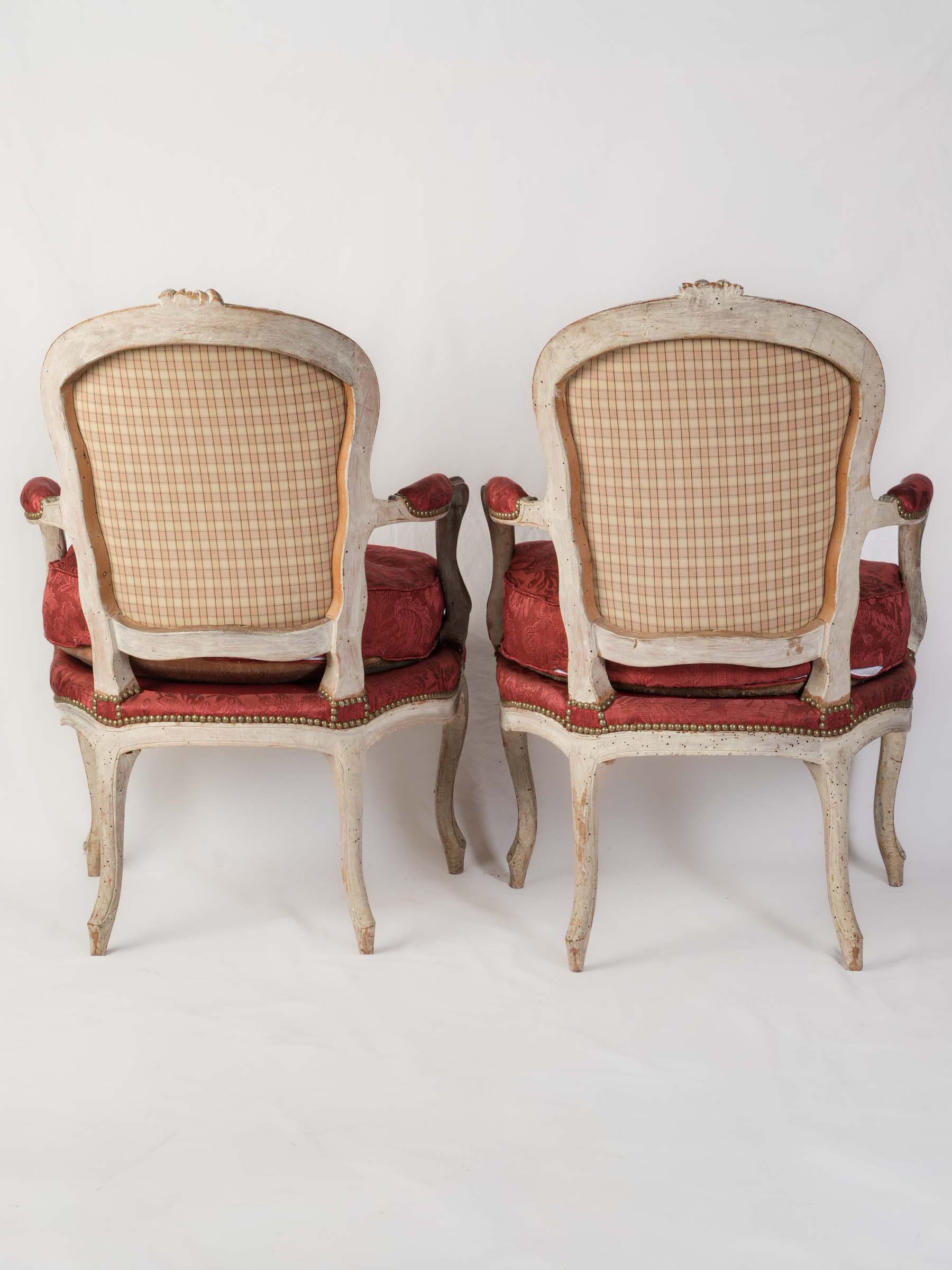 Timeless red damask upholstery