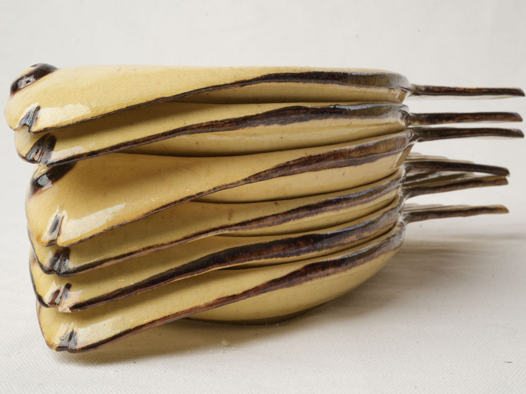 Rare Set Of Eleven Fish-Form Earthenware Plates From Dieulefit Circa 1960 - 12½"