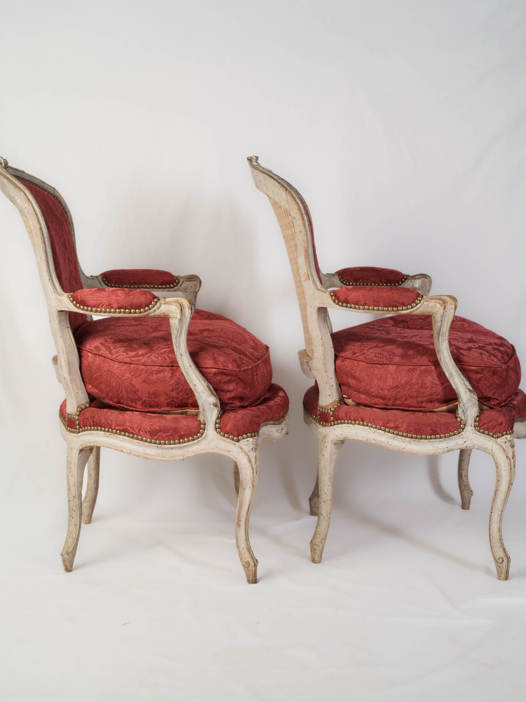Ornate sculptural Louis XV chairs