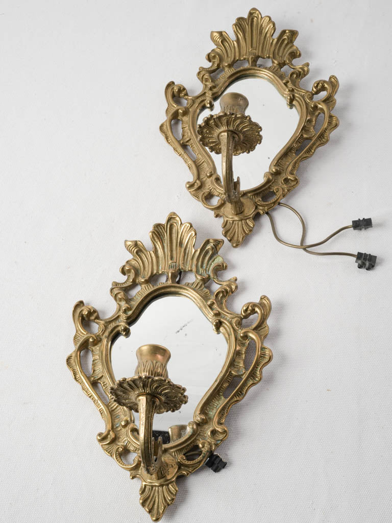 Gilded brass elegant wall sconces