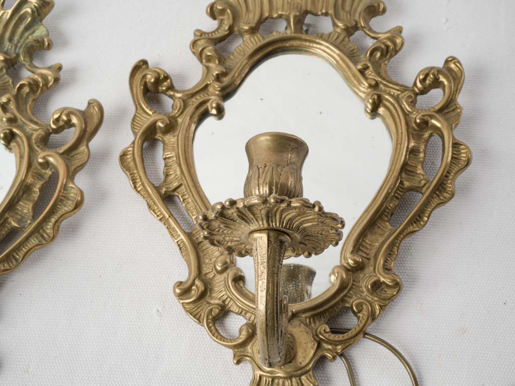 Antique style gilded brass reflectors